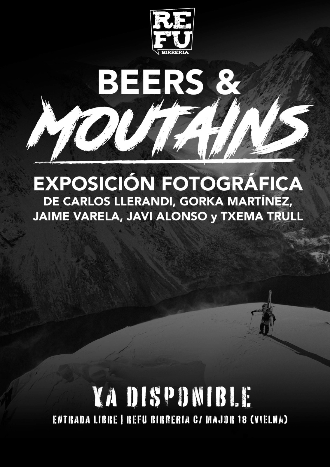 Cartel Beers & Mountain - Exposition fotografia Vielha Refu BIRRERIA
